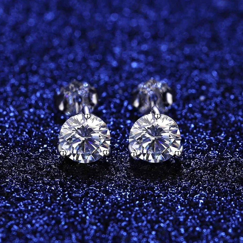 Certified 2ct. t.w. Diamond Earrings 18k White Gold over Italy Silver - Picture 4 of 16